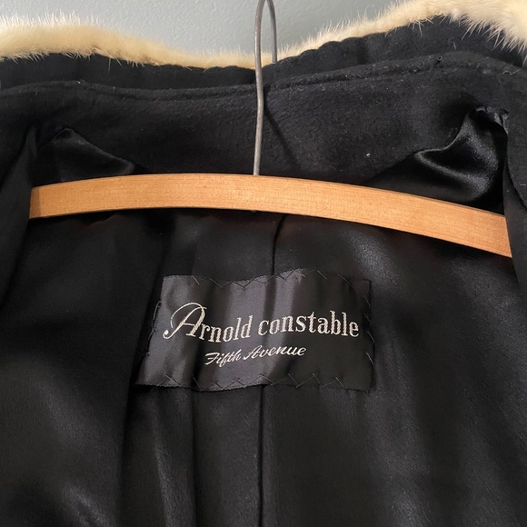 1950s heavy wool three-quarter length fur collared coat - Picture 3 of 5